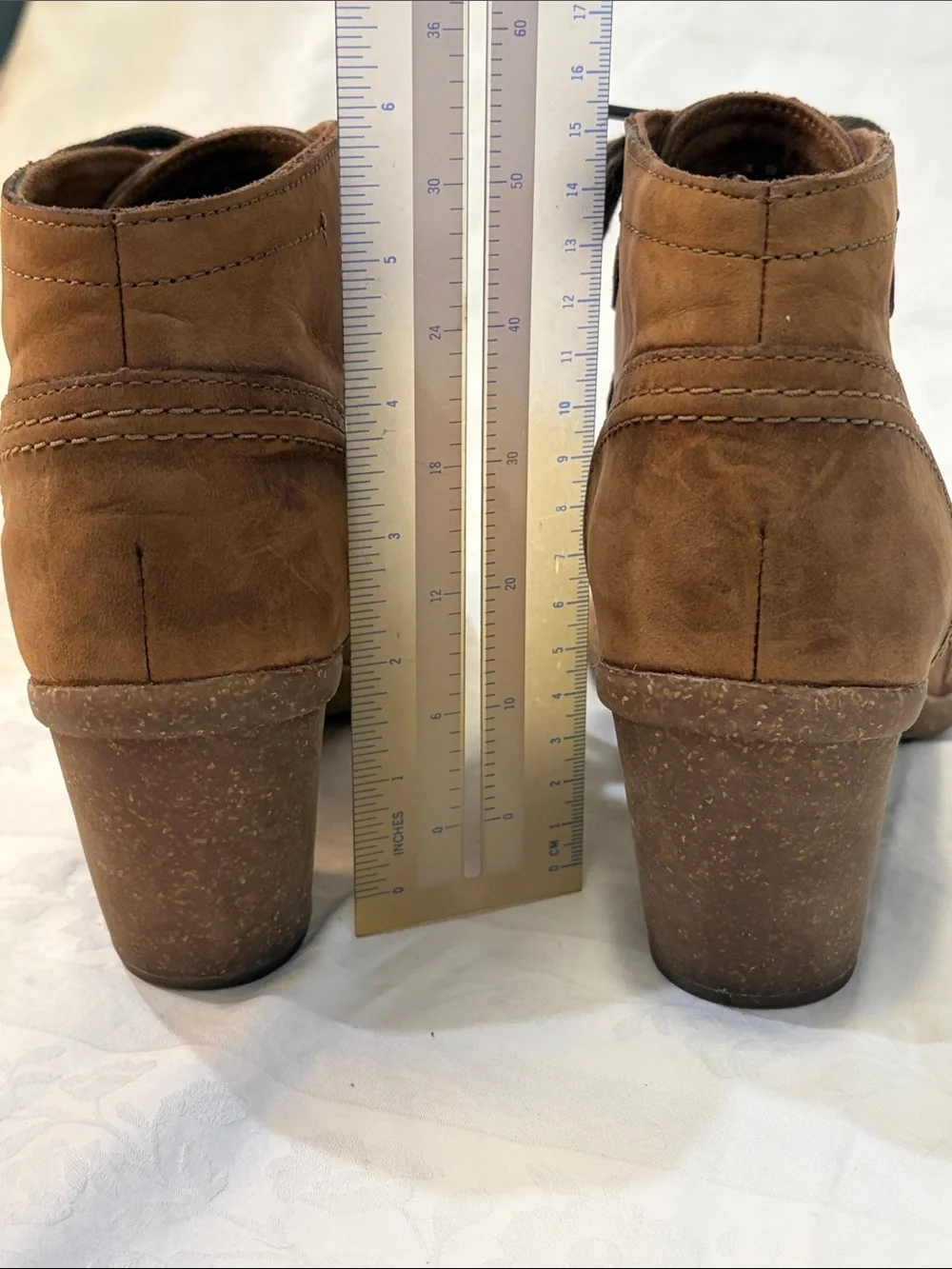 Clarks Brown Suede Lace-Up Ankle Booties